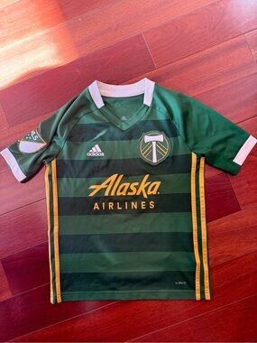 adidas Kids Portland Timbers Green and Yellow Soccer Jersey